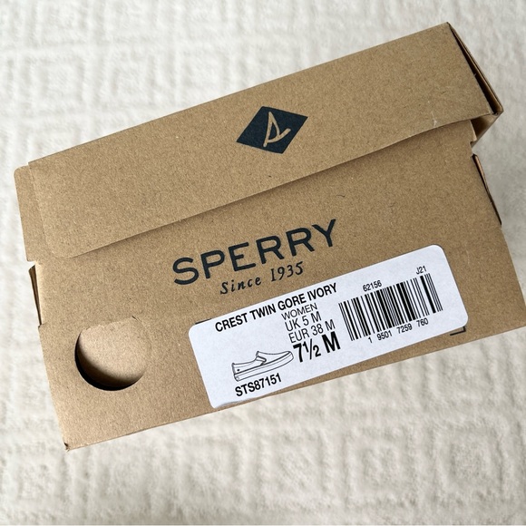 NWT Sperry Women’s Creat Twin Gore Ivory Slip Ons - 7.5 - Picture 2 of 16